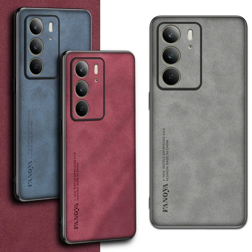 Funda de cuero liso de lujo pa - Realme C67 reseña y precio