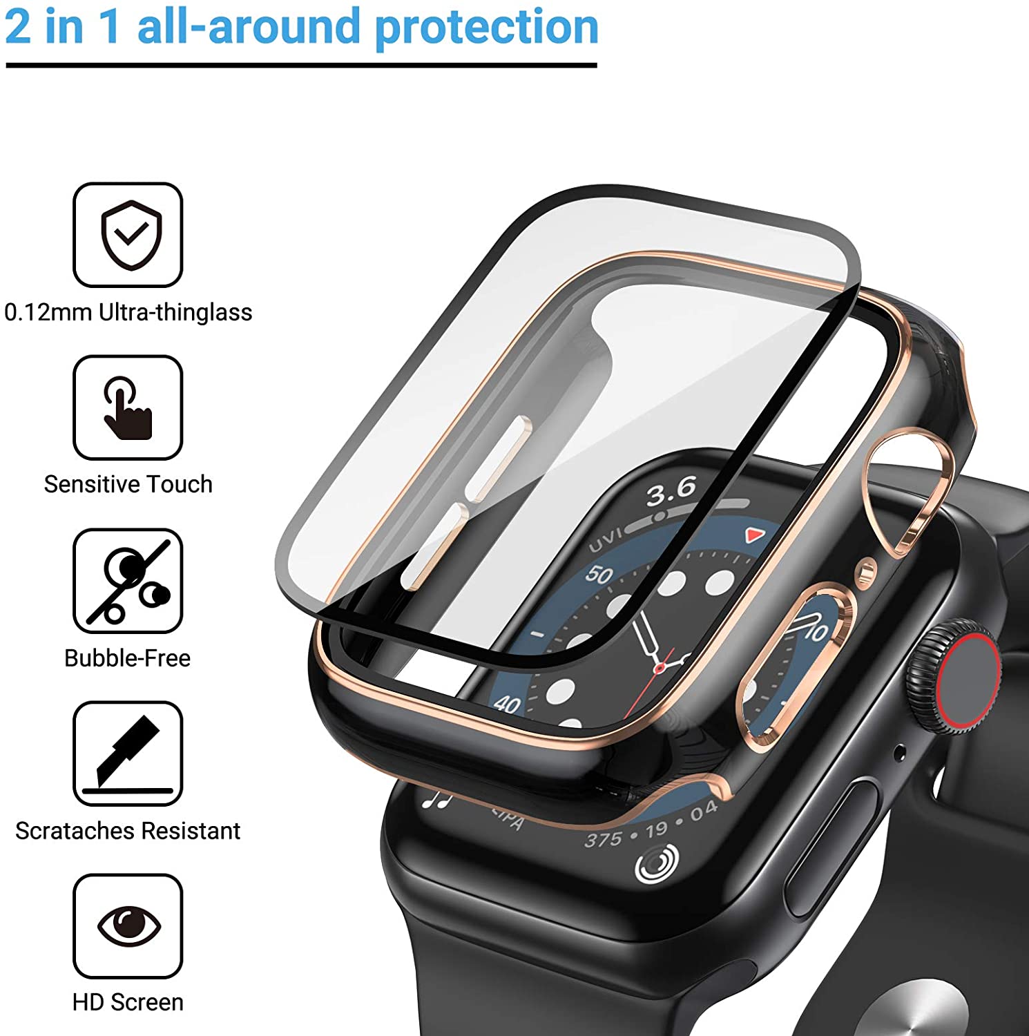 Vidrio + cubierta para Apple W - Apple Smartwatch Accessories reseña y precio