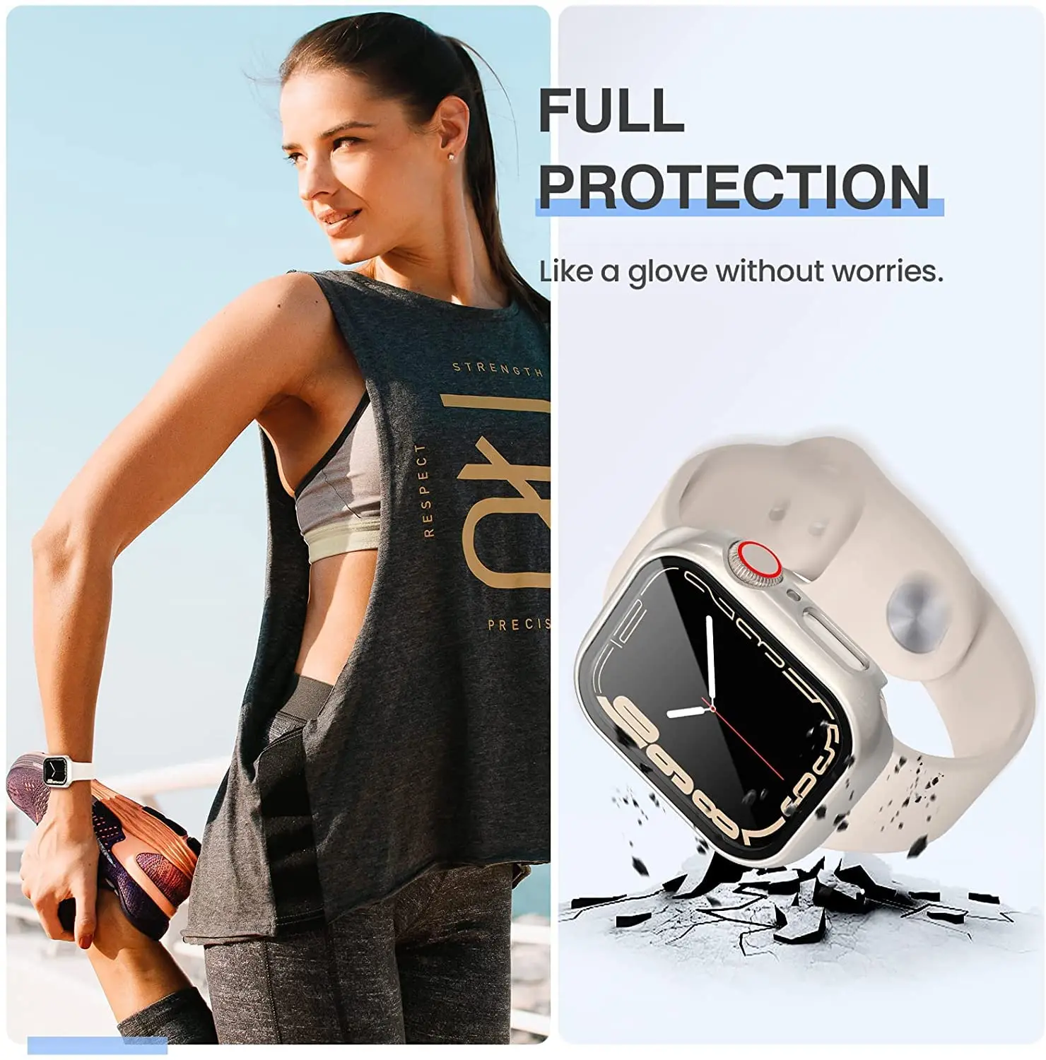 Paquete de 3 cubiertas de vidr - Apple Smartwatch Accessories reseña y precio