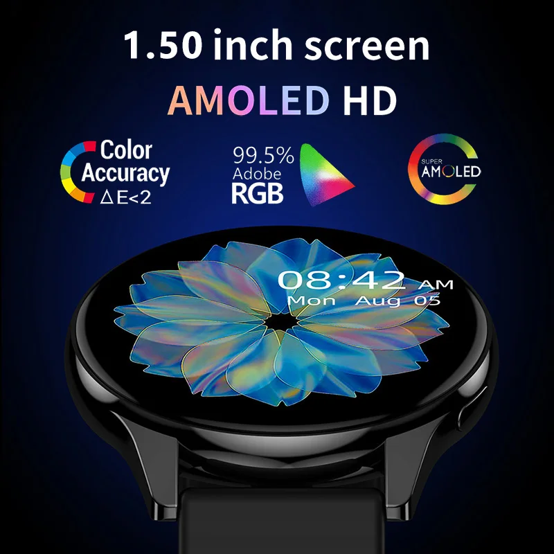 Reloj inteligente AMOLED de 1, - Smartwatch Faces reseña y precio
